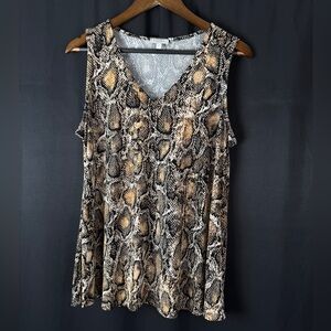 Laura Plus Snake Print Sleeveless Tank Top XL